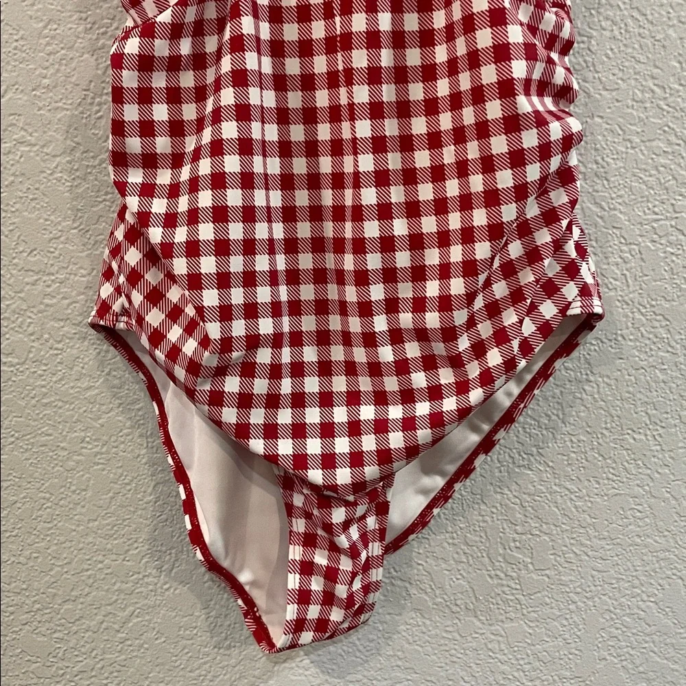 Senita Athletics Monterey One Piece Swimsuit in Red Cherry Gingham Size XL - Picture 4 of 7